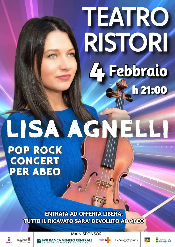 Lisa Agnelli al Teatro Ristori: il violino pop-rock che suona per la solidarietà 1 71002b56 70c4 42f6 9125 11cca68144c9