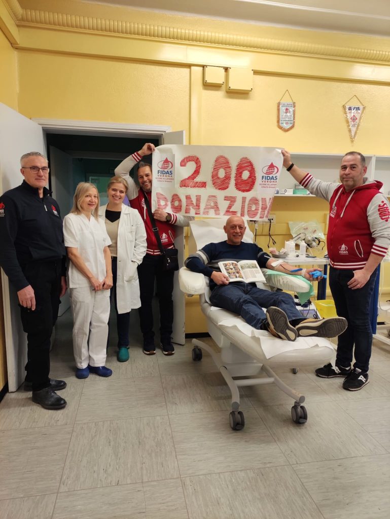 Giovanni Polato: 200 donazioni di sangue e plasma 2 Giovanni Polato al Centro trasfusionale