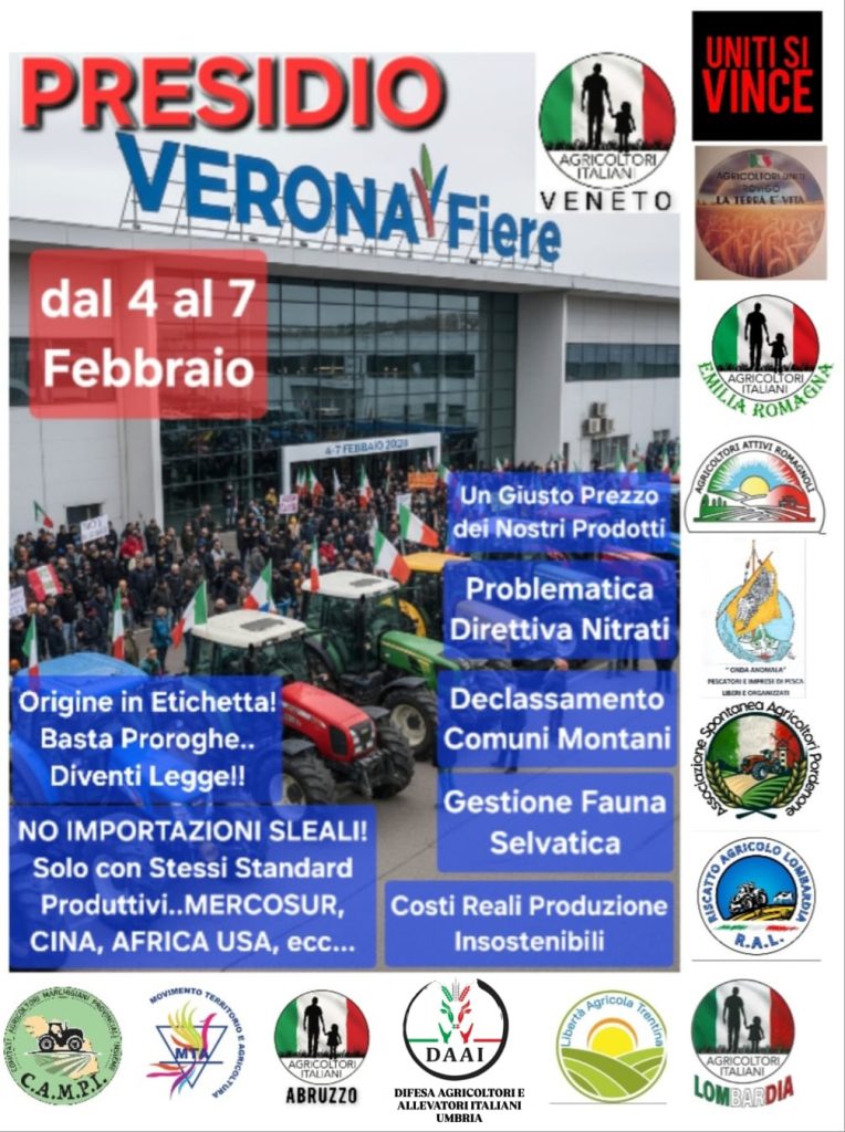 Presidio davanti alla Fiera degli Agricoltori Italiani dal 4 febbraio 1 PHOTO 2026 01 28 07 20 25