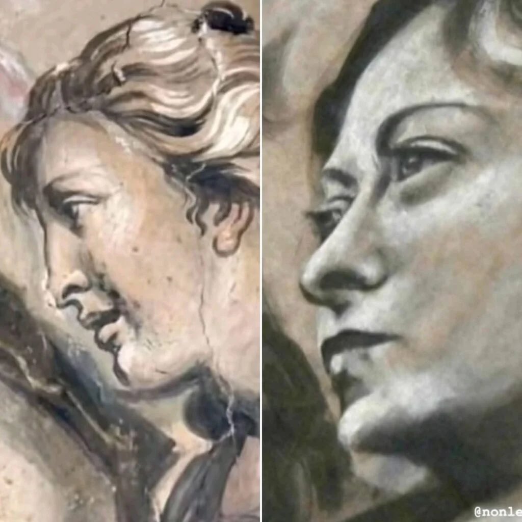 'Mano di bianco' per il volto meloniano nella chiesa romana di S. Lorenzo in Lucina 1 Dipinto con Meloni. 5