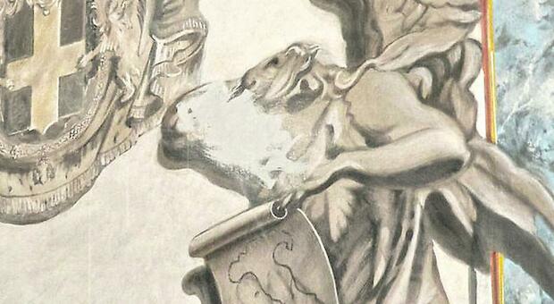 ‘Mano di bianco’ per il volto meloniano nella chiesa romana di S. Lorenzo in Lucina