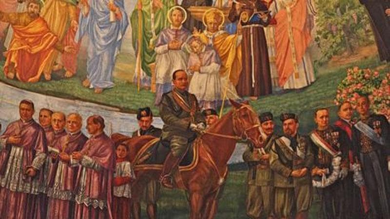 'Mano di bianco' per il volto meloniano nella chiesa romana di S. Lorenzo in Lucina 4 Eglise Notre Dame de la Defense a Montre al dans le quartier Petite Italie. 4