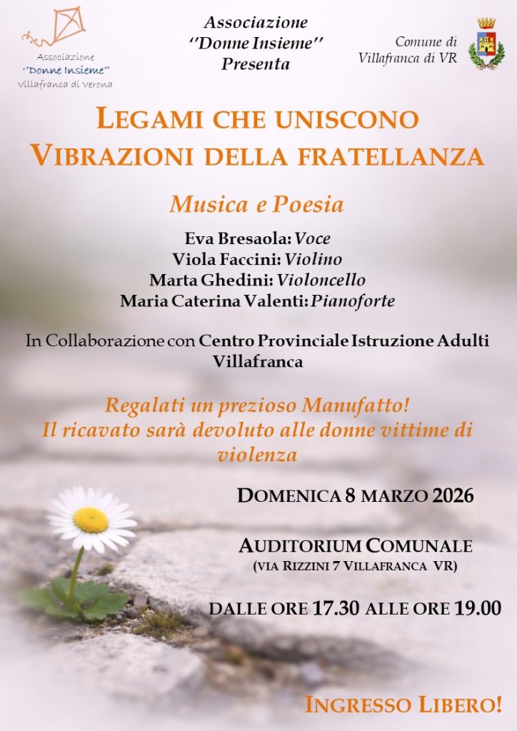 Villafranca celebra l’8 marzo con “Legami che uniscono, vibrazioni della fratellanza” 1 IMG 20260215 WA0002