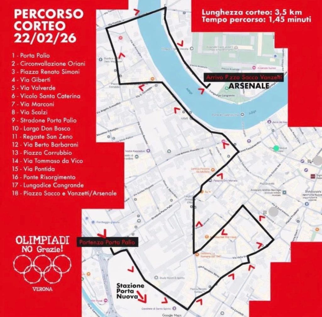 Corteo contro le Olimpiadi nel giorno della chiusura 1 PHOTO 2026 02 20 16 43 29