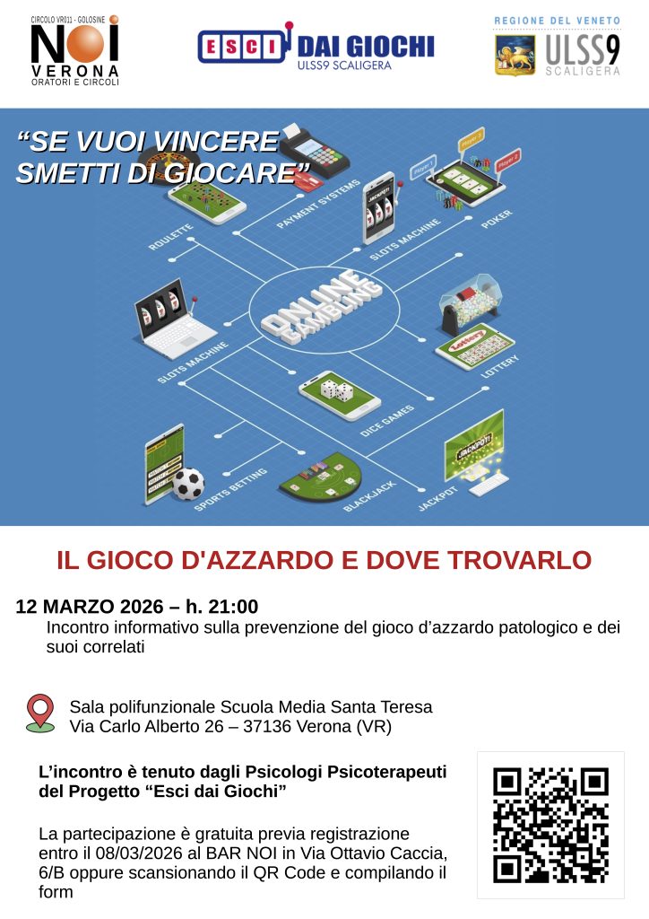 Gioco d’azzardo patologico. Serata informativa 1 Locandina 12 marzo