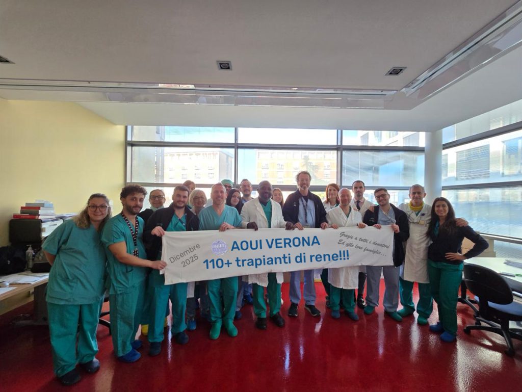 Aumentati i trapianti all’AOUI di Verona nel 2025 2 trapianti rene Antonelli con equipe