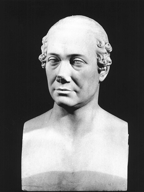 Il marchese Spolverini afflitto per il degrado del suo viale 5 Busto di Giambattista Spolverini opera di Giuseppe Poli 1857 1861