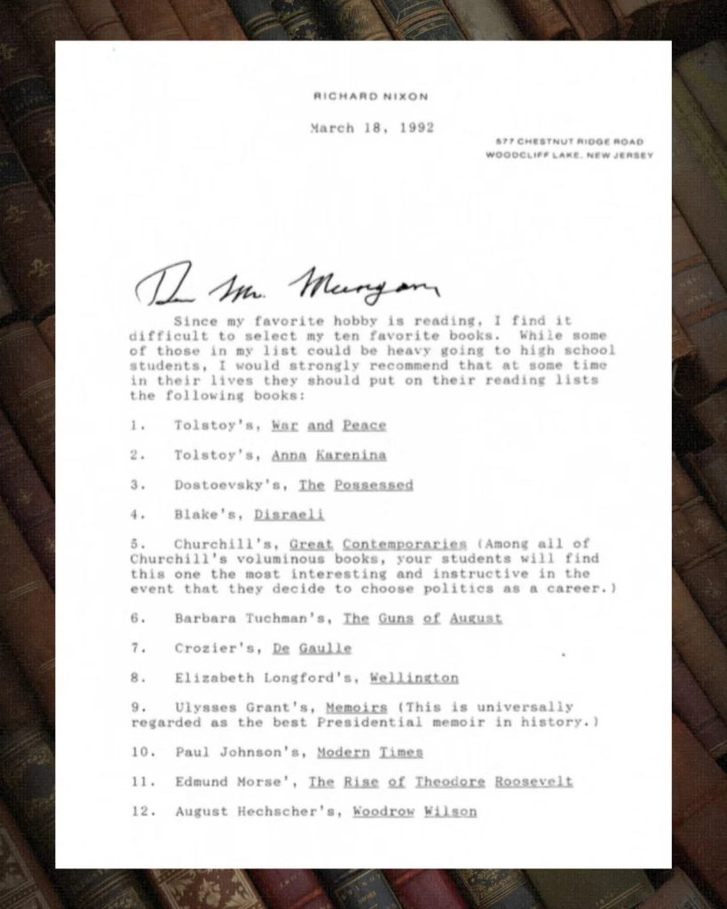 La lista dei libri scritta da Nixon 1 IMG 20260523 WA0004