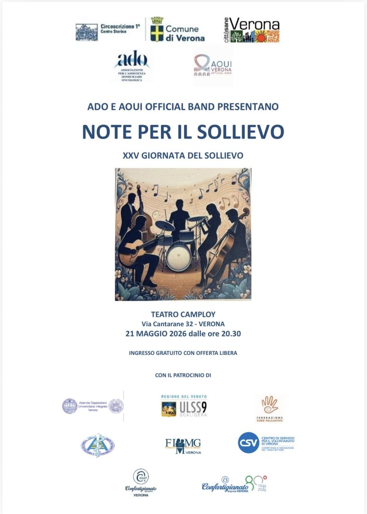 Musica e cure palliative, al Camploy una serata per il sollievo 2 Musica e cure palliative, al Camploy una serata per il sollievo
