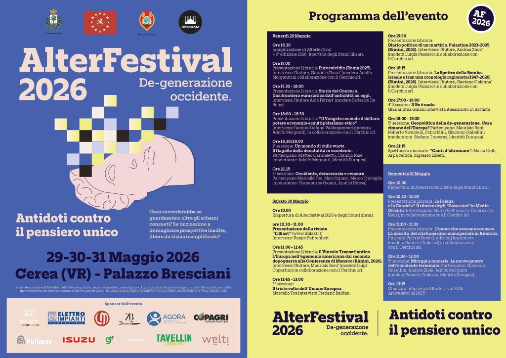 Alterfestival a Cerea. 3 giorni di incontri e dibattiti 1 PHOTO 2026 05 19 12 07 01