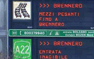 Sabato 30 Brennero chiuso. Previste lunghe code