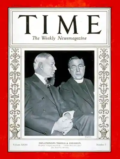 Padre Charles Edward Coughlin. Un influencer che ebbe decine di milioni di ascoltatori 4 Elmer Thomas and Charles Coughlin on Time magazine 1934