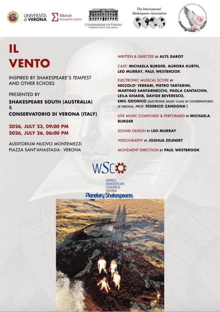 Shakespeare, «Il Vento» soffia dall’Australia a Verona 1 Shakespeare, «Il Vento» soffia dall’Australia a Verona