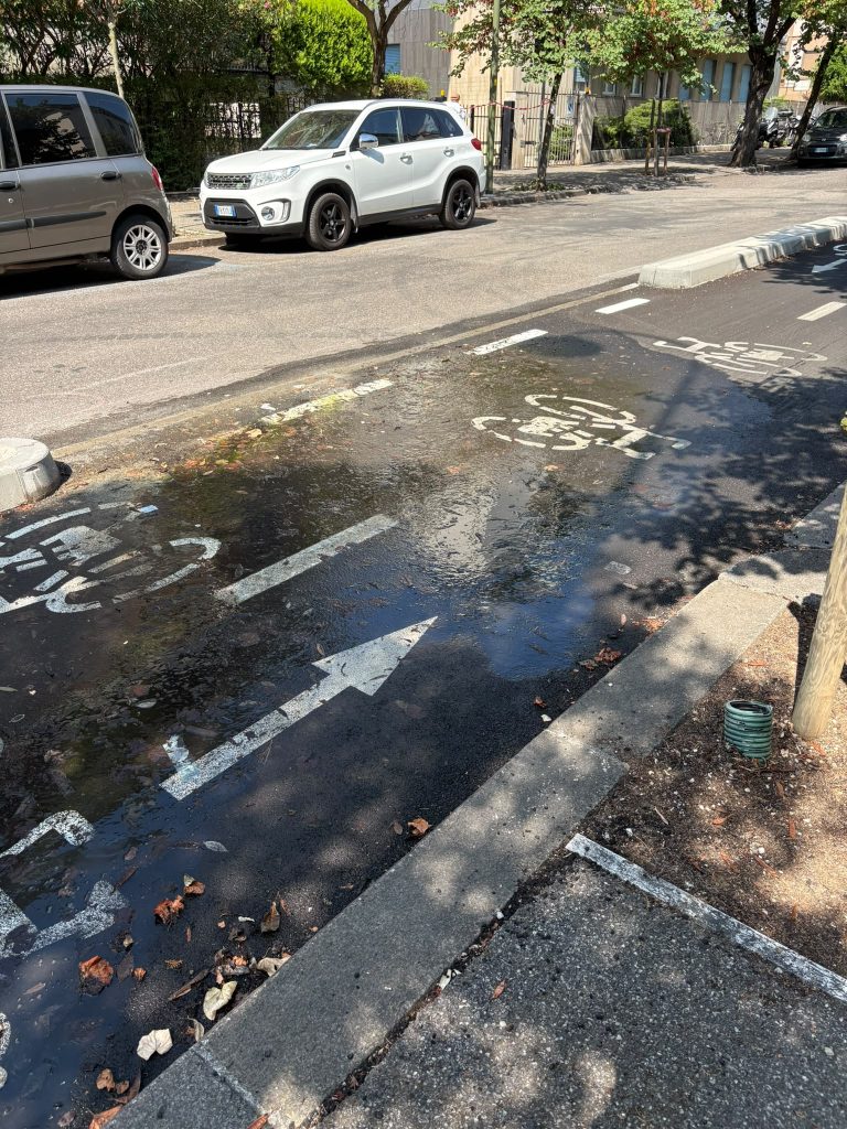 FdI: finita la pista ciclabile inizia la perdita d'acqua 1 PHOTO 2026 07 28 10 51 18