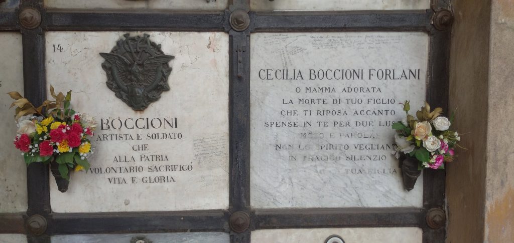 Manutenzione straordinaria dei loculi storici del Cimitero Nuovo 3 Umberto Boccioni e sua madre. 1