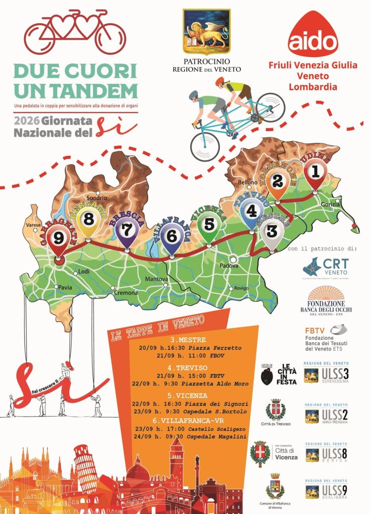 «Due cuori, un tandem»: la pedalata per promuovere la donazione di organi fa tappa a Villafranca 1 8b83af75 9d46 4aec 894e b4ec9894ca2b