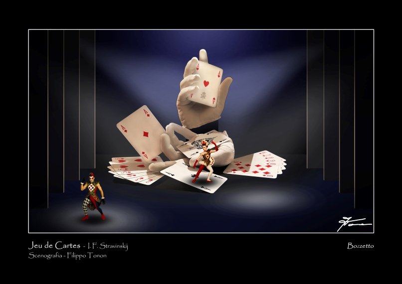 Al Filarmonico un dittico tra poker e melodramma: arrivano Stravinsky e Menotti 2 jeu de cartes bozzetto con regina di cuori rid