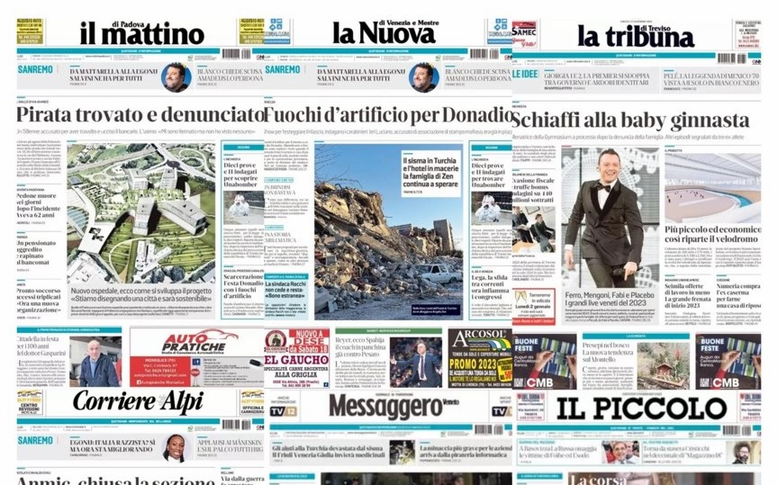 I sei quotidiani di Veneto e Friuli Venezia Giulia che NEM ha acquistato da GEDI