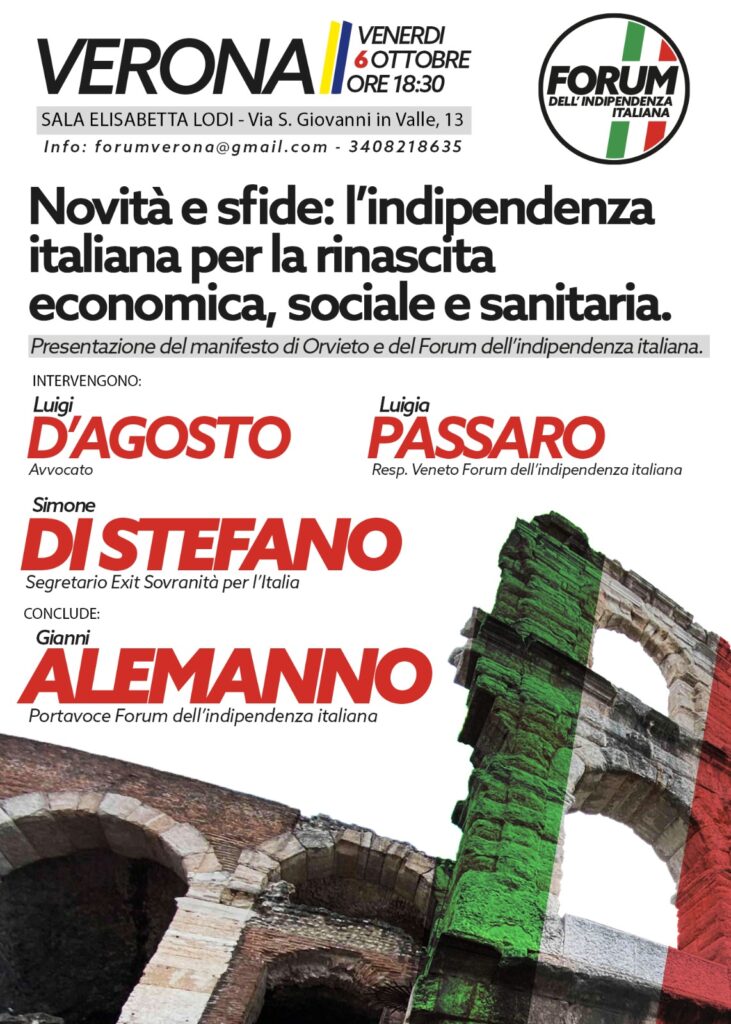 Presentato a Verona il Forum dell’Indipendenza Italiana